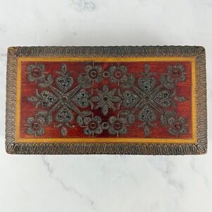 VTG Polish Carved Wooden Keepsake Box 8.5" X 4.5" Beautiful Condition!